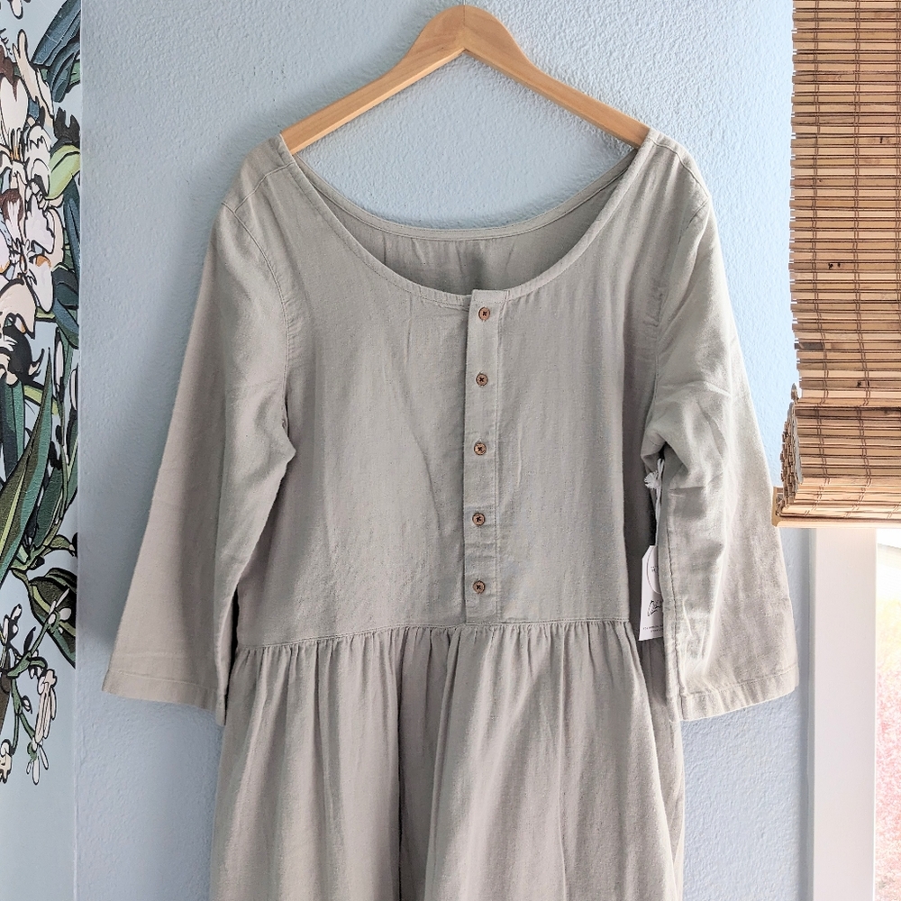 Olli Ella Organic Cotton Zinnia Dress in Sage NWT XL
